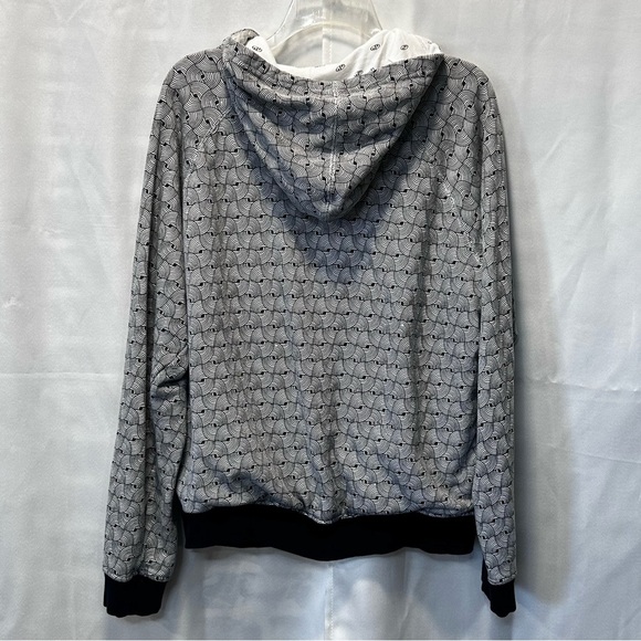 Vtg Surplus Apparel Military PARTS Geometric Print Y2K Hoodie Skater Hip Hop M - Picture 3 of 5